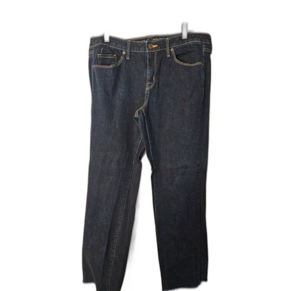 Mossimo Mid Rise Straight Leg Jeans Women's Size 12 Short Dark Wash-ITEM #2693